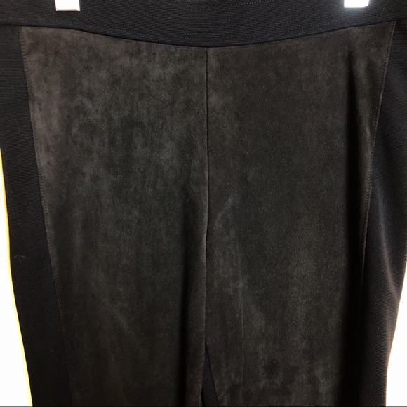 H&M Thick Black Ribbed Leggings Faux Suede - Picture 2 of 7